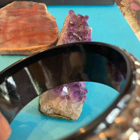 BANGLE BRACELET BLACK AND SILVER - Picture 8 of 8